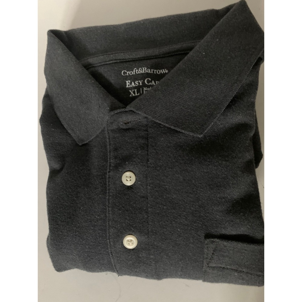 Croft & Barrow Easy Care Polo Shirt Mens XL Golf Short Sleeve Charcoal Gray